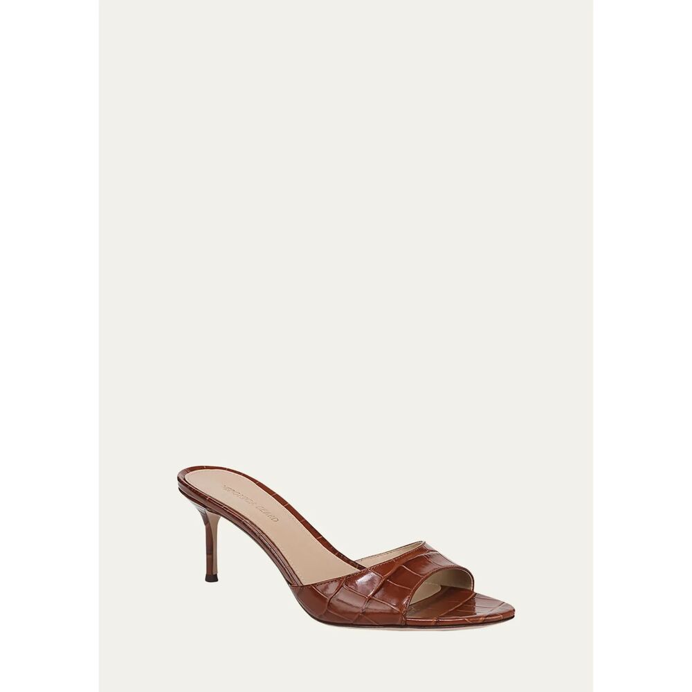 Veronica Beard NWOT Hazelwood Croc-Embossed Leather Open-Toe Mules